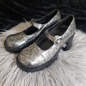 Glitter Chunky Platform Mary Janes
